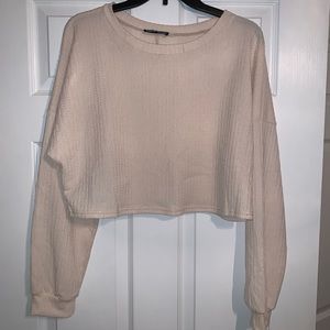 Shein Long Sleeve Cropped Shirt